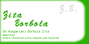 zita borbola business card